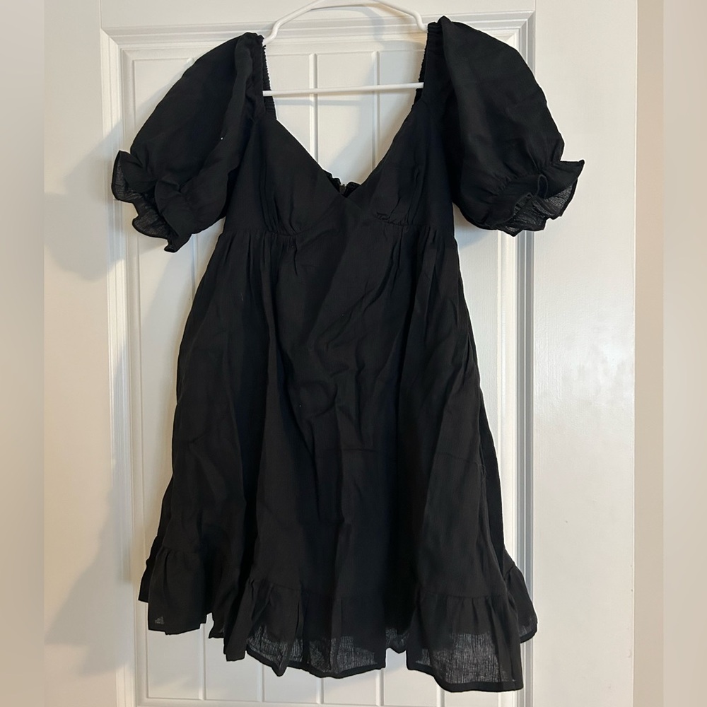 showpo levana mini dress- empire state is puff sleeve dress size us 2/xs